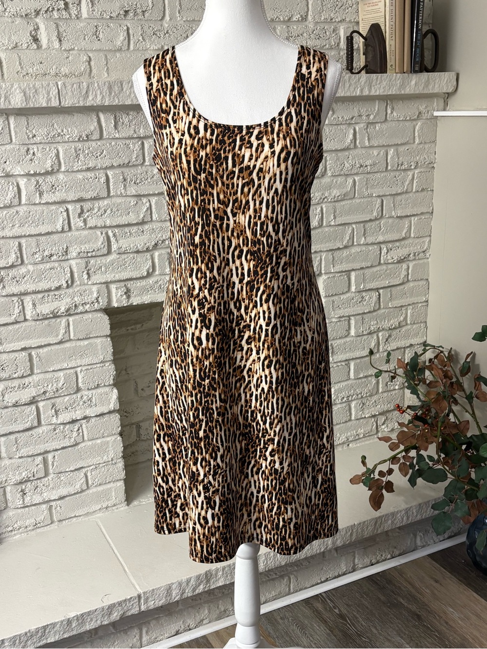 Vintage JESSICA Leopard Print Sleeveless Midi Dress - Size S/P